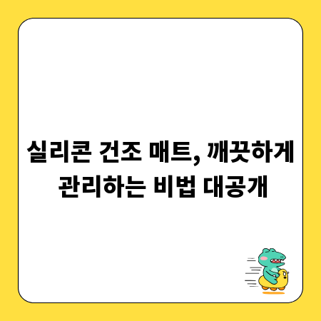 실리콘 건조 매트, 깨끗하게 관리하는 비법 대공개