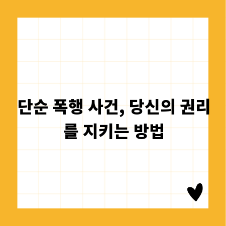 단순 폭행 사건, 당신의 권리를 지키는 방법