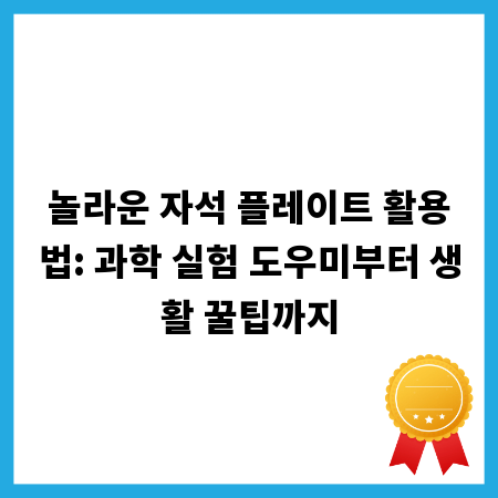 놀라운 자석 플레이트 활용법: 과학 실험 도우미부터 생활 꿀팁까지