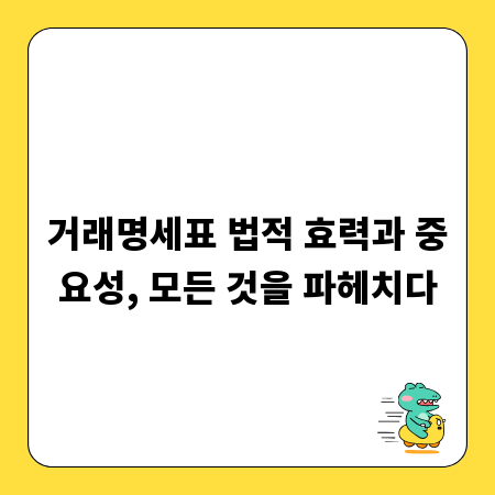 거래명세표 법적 효력, 근거 법규 완벽 분석