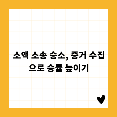 소액 소송 승소, 증거 수집으로 승률 높이기
