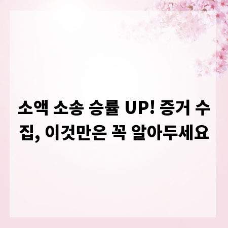 소액 소송 승률 UP! 증거 수집, 이것만은 꼭 알아두세요