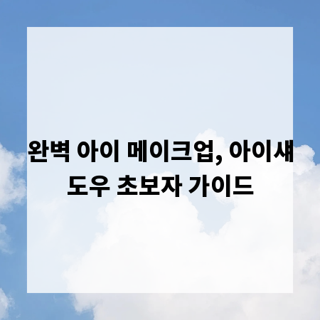 완벽 아이 메이크업, 아이섀도우 초보자 가이드