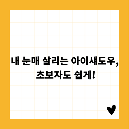 내 눈매 살리는 아이섀도우, 초보자도 쉽게!