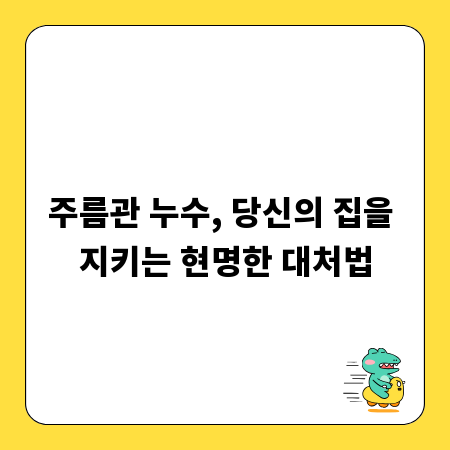 주름관 누수, 당신의 집을 지키는 현명한 대처법
