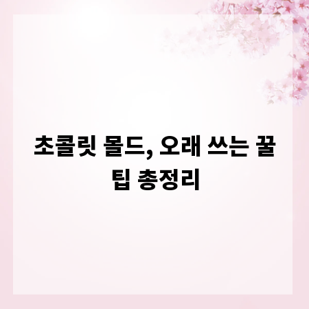 초콜릿 몰드, 오래 쓰는 꿀팁 총정리