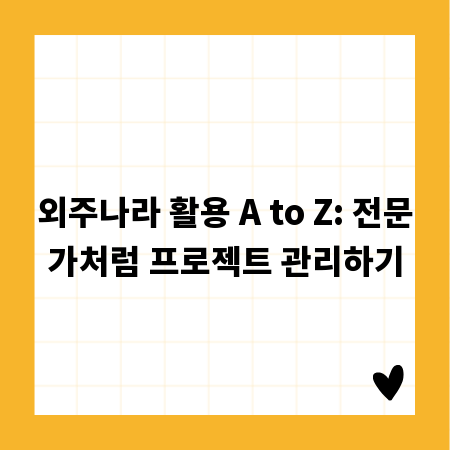 외주나라 활용 A to Z: 전문가처럼 프로젝트 관리하기