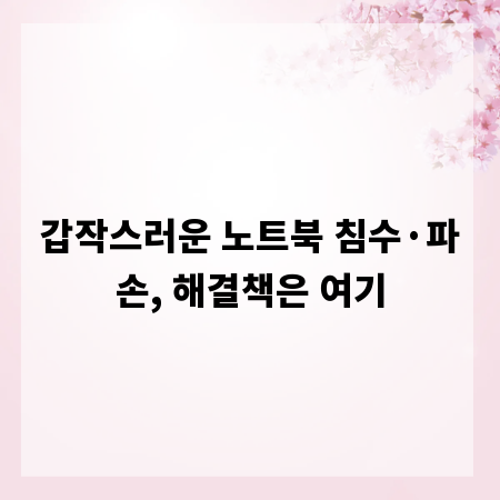 갑작스러운 노트북 침수&middot;파손, 해결책은 여기
