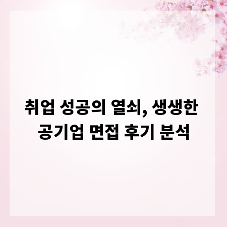 취업 성공의 열쇠, 생생한 공기업 면접 후기 분석