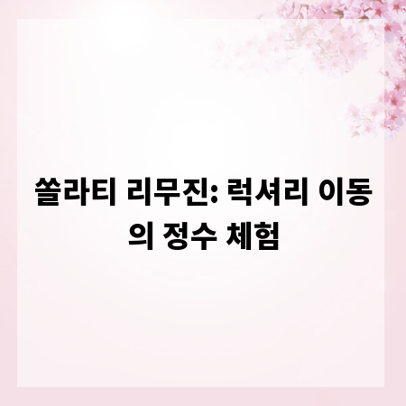 쏠라티 리무진: 럭셔리 이동의 정수 체험