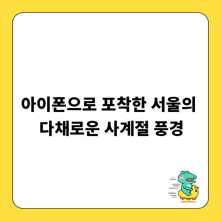 아이폰으로 포착한 서울의 다채로운 사계절 풍경
