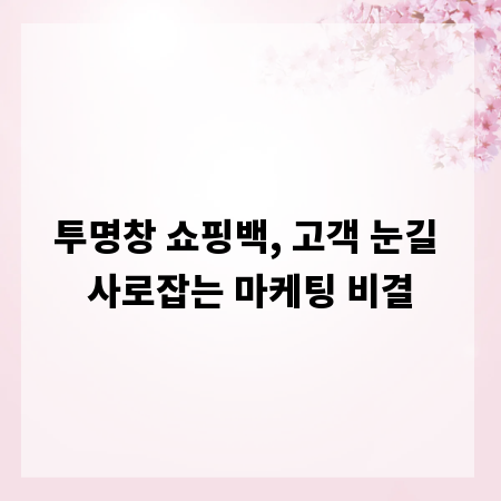 투명창 쇼핑백, 고객 눈길 사로잡는 마케팅 비결