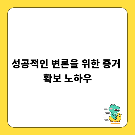 성공적인 변론을 위한 증거 확보 노하우