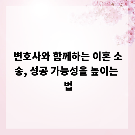 변호사와 함께하는 이혼 소송, 성공 가능성을 높이는 법
