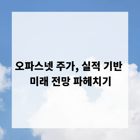 오파스넷 주가, 실적 기반 미래 전망 파헤치기