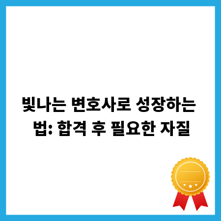 빛나는 변호사로 성장하는 법: 합격 후 필요한 자질