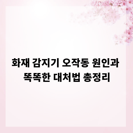 화재 감지기 오작동 원인과 똑똑한 대처법 총정리