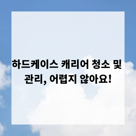 하드케이스 캐리어 청소 및 관리, 어렵지 않아요!