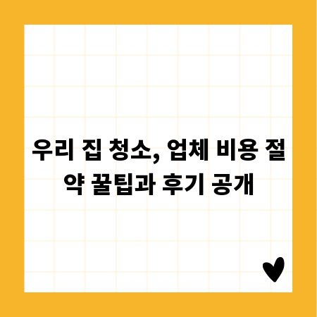 우리 집 청소, 업체 비용 절약 꿀팁과 후기 공개