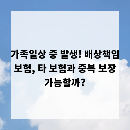 가족일상 중 발생! 배상책임 보험, 타 보험과 중복 보장 가능할까?