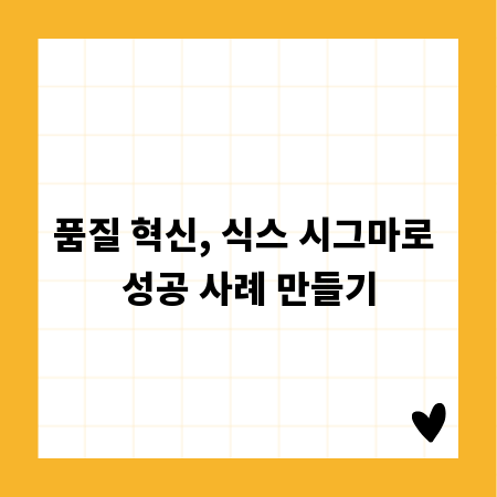 품질 혁신, 식스 시그마로 성공 사례 만들기