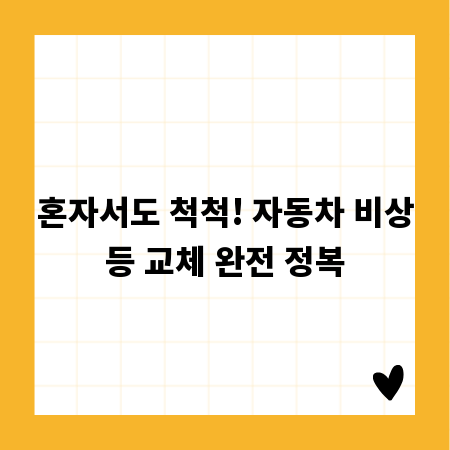 혼자서도 척척! 자동차 비상등 교체 완전 정복