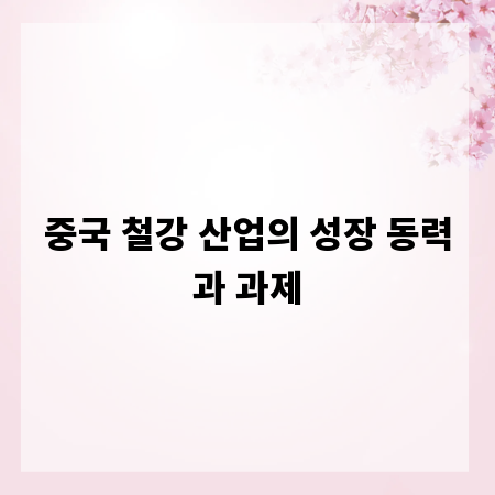중국 철강 산업의 성장 동력과 과제