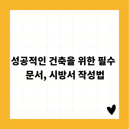성공적인 건축을 위한 필수 문서, 시방서 작성법