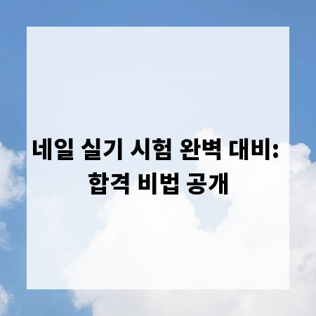 네일 실기 시험 완벽 대비: 합격 비법 공개