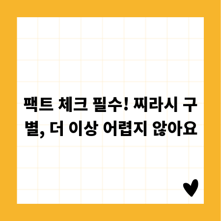 팩트 체크 필수! 찌라시 구별, 더 이상 어렵지 않아요