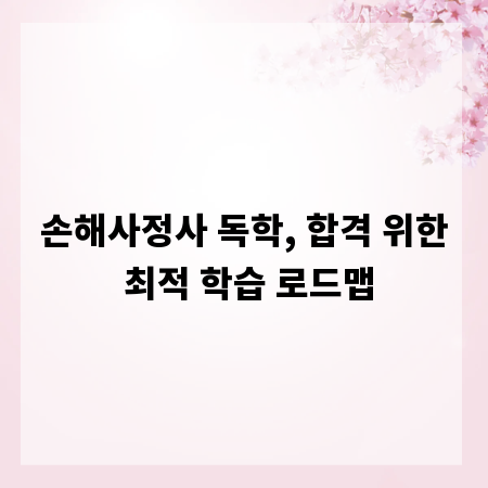 손해사정사 독학, 합격 위한 최적 학습 로드맵