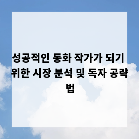성공적인 동화 작가가 되기 위한 시장 분석 및 독자 공략법