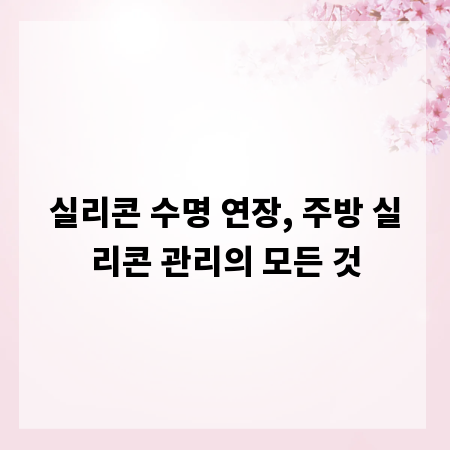 실리콘 수명 연장, 주방 실리콘 관리의 모든 것