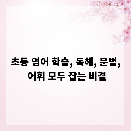 초등 영어 학습, 독해, 문법, 어휘 모두 잡는 비결