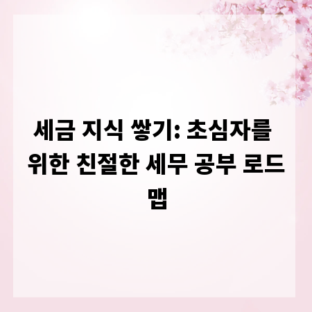 세금 지식 쌓기: 초심자를 위한 친절한 세무 공부 로드맵
