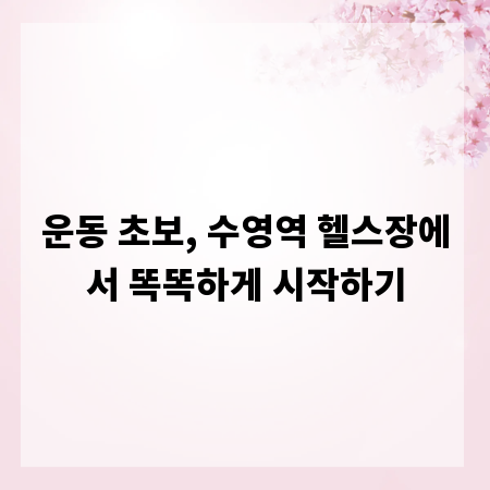 운동 초보, 수영역 헬스장에서 똑똑하게 시작하기