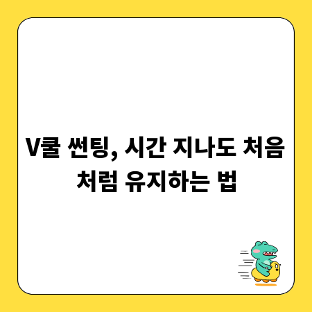 V쿨 썬팅, 시간 지나도 처음처럼 유지하는 법