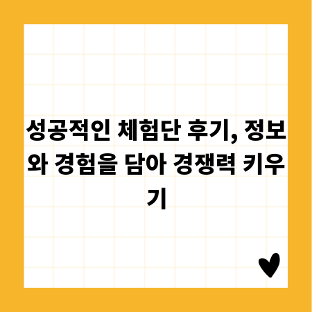 성공적인 체험단 후기, 정보와 경험을 담아 경쟁력 키우기
