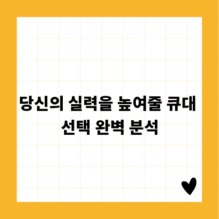 당신의 실력을 높여줄 큐대 선택 완벽 분석