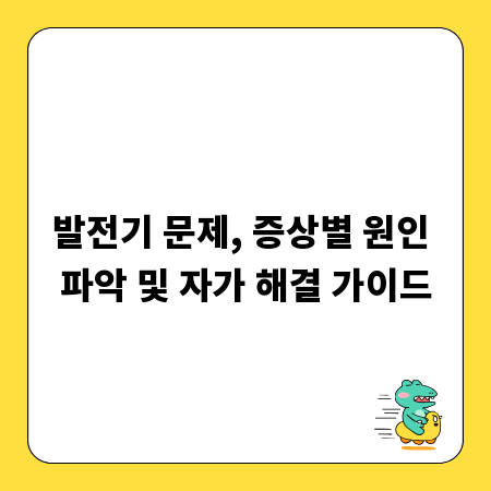 발전기 문제, 증상별 원인 파악 및 자가 해결 가이드