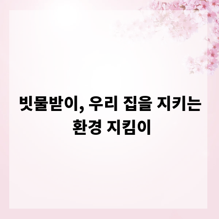 빗물받이, 우리 집을 지키는 환경 지킴이