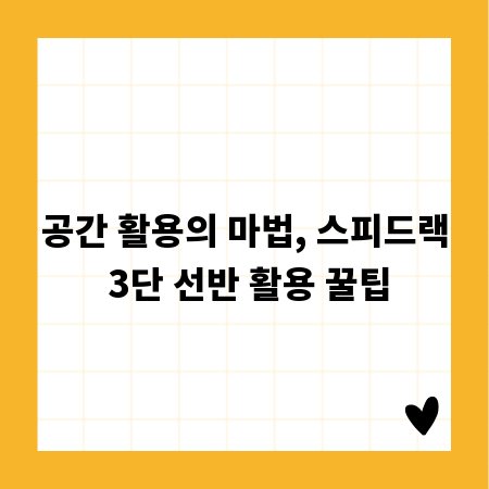 공간 활용의 마법, 스피드랙 3단 선반 활용 꿀팁