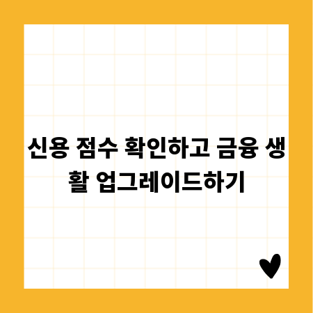 신용 점수 확인하고 금융 생활 업그레이드하기