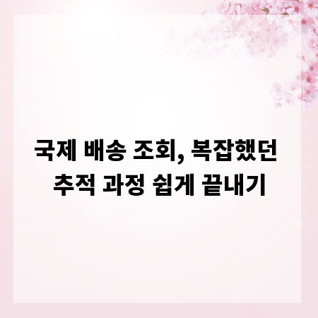 국제 배송 조회, 복잡했던 추적 과정 쉽게 끝내기