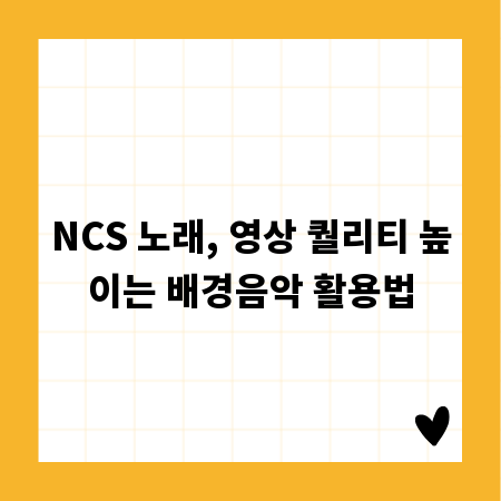 NCS 노래, 영상 퀄리티 높이는 배경음악 활용법