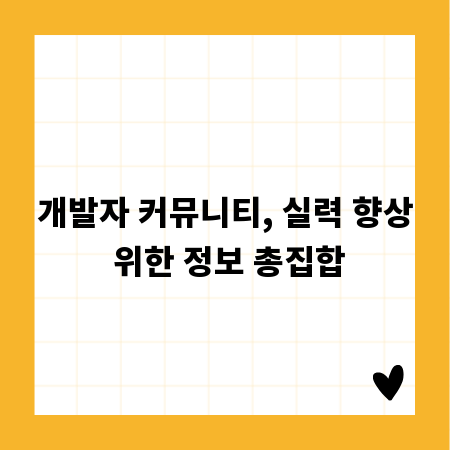 개발자 커뮤니티, 실력 향상 위한 정보 총집합