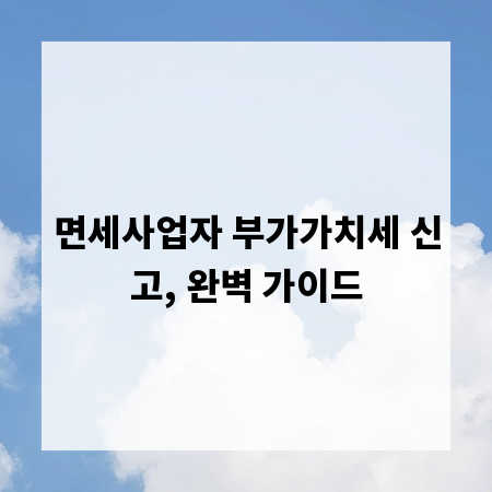 놓치면 손해! 면세사업자 부가가치세 신고 완벽 분석