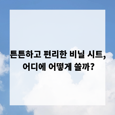 튼튼하고 편리한 비닐 시트, 어디에 어떻게 쓸까?