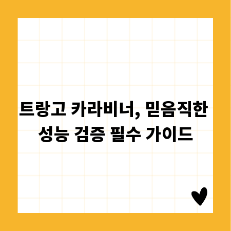 트랑고 카라비너, 믿음직한 성능 검증 필수 가이드