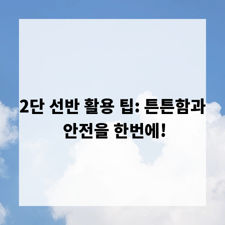 2단 선반 활용 팁: 튼튼함과 안전을 한번에!